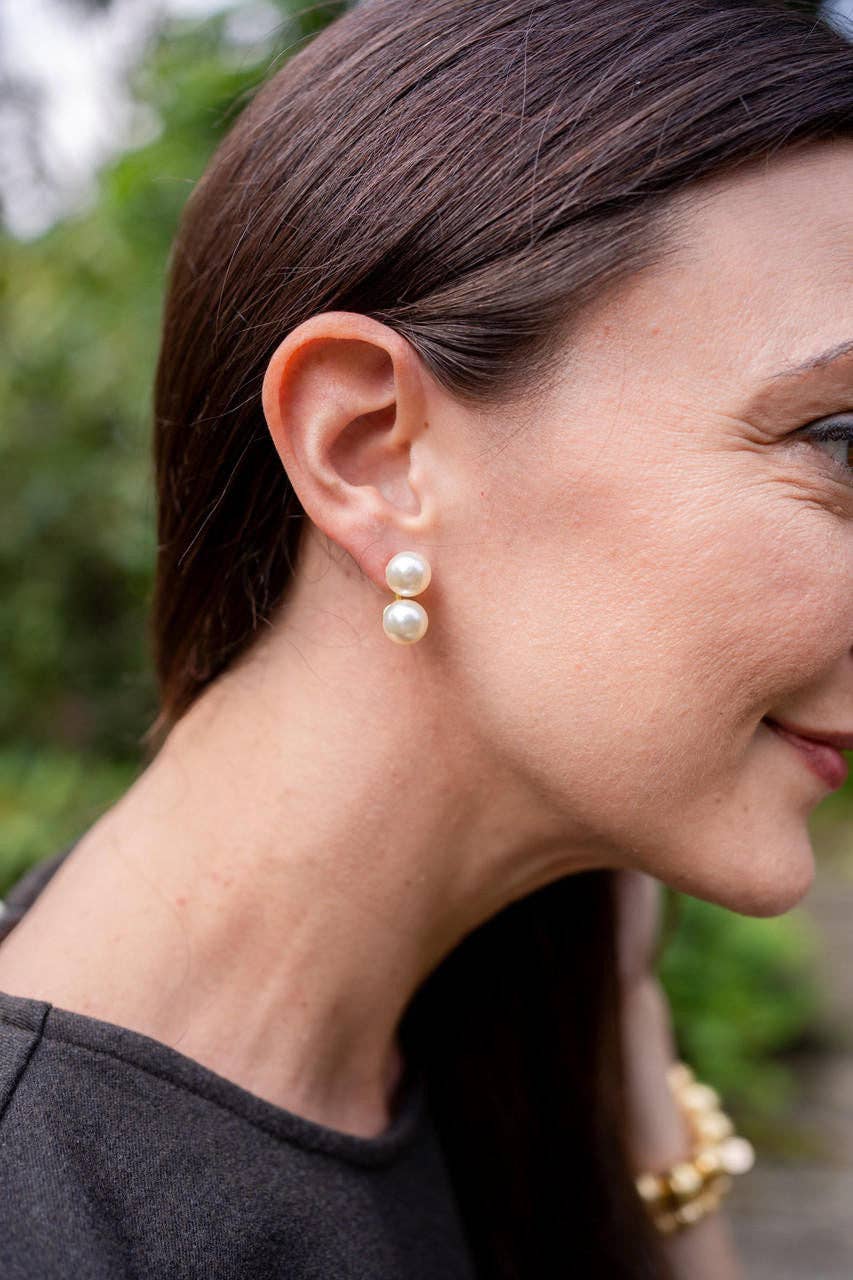 Lisi Lerch – Großhandel Ohrstecker – Große Belle - Doppelperlen-Ohrringe - Belle of the Ball - 18k vergoldet - WS1