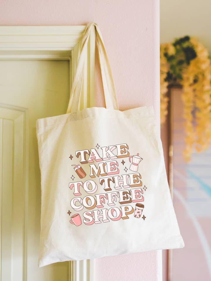Take me to the coffee shop Tote Bag for wholesale by Seven hearts shop