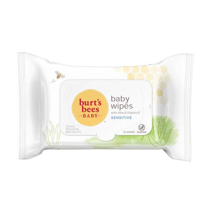 Baby Sensitive Wipes With Aloe, 72 ct for wholesale by Burt's Bees