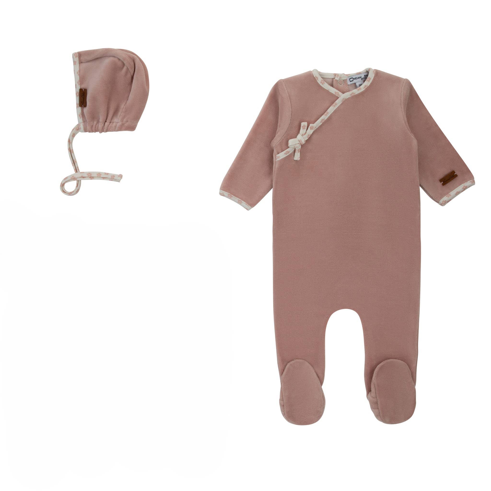 Cream Bebe - Wholesale Jumpsuit - Baby - Cream Bebe floral wrap footie with hat2