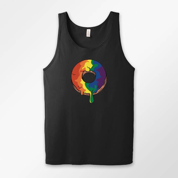 Rainbow Donut Unisex Tank Top for engroshandel hos Campfires & Coffee