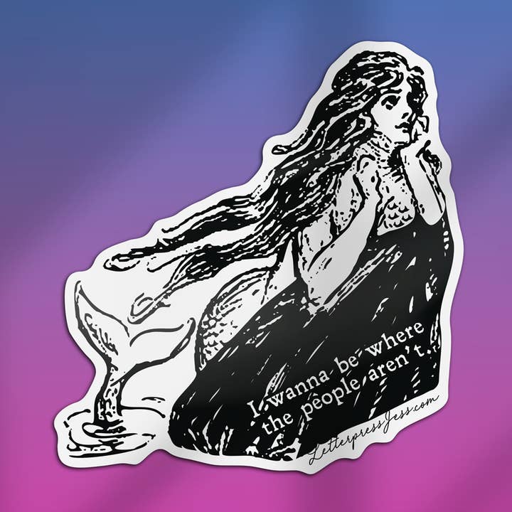 Autocollant Gibson Girl Where the People Aren't pour la vente par Letterpress Jess