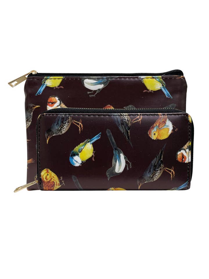 Britische Geldbörsen-Kollektion mit Vogelmotiv, Schwarz für den Großhandel von Fashion Scarf World