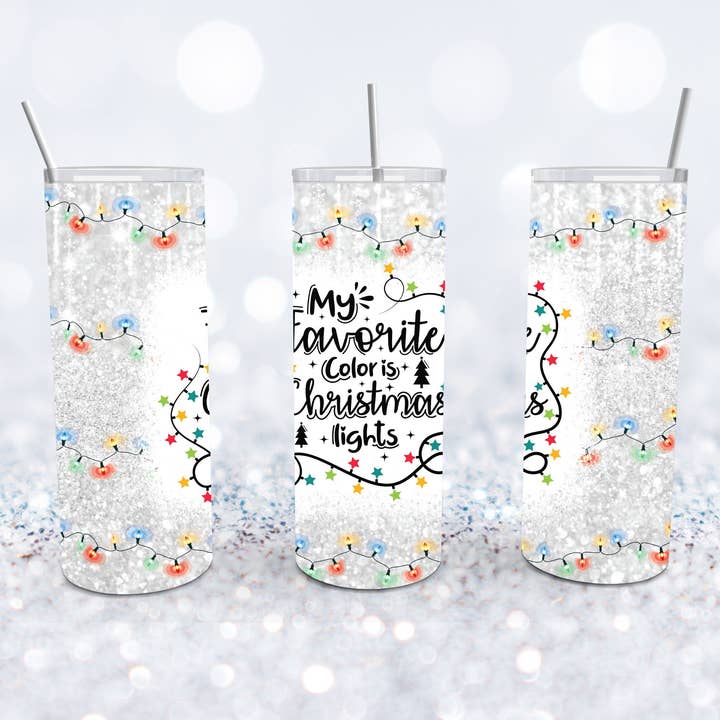 Mijn favoriete kleur is Christmas Lights Tumbler voor wholesale door Beyond Bayside