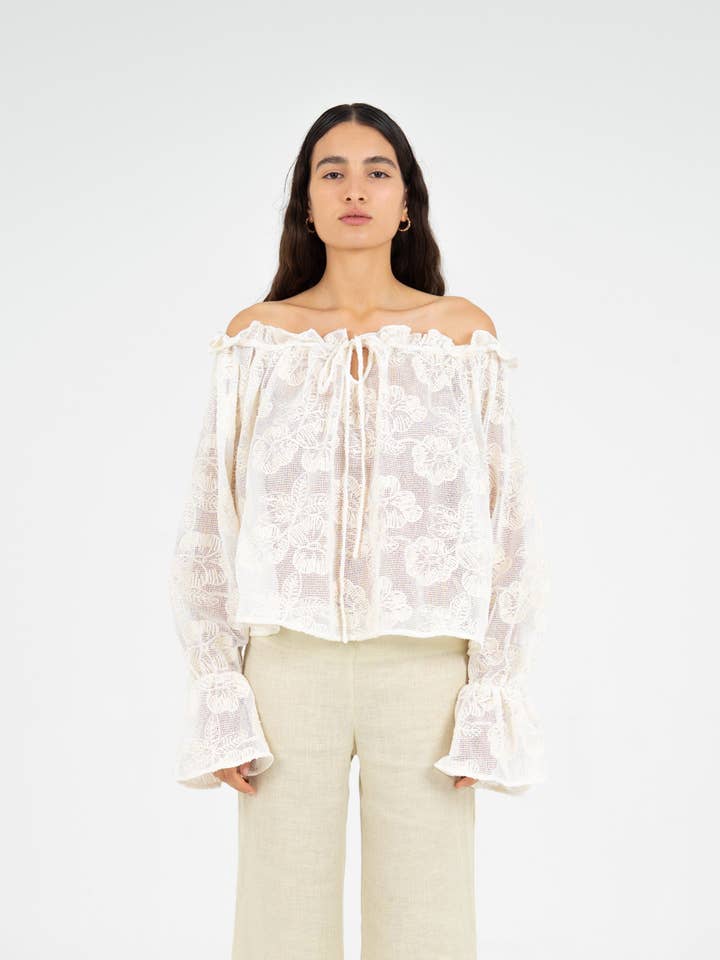 CARMEN SAYS - Wholesale Shirt - Women's - Top de Malla Blanca Joy