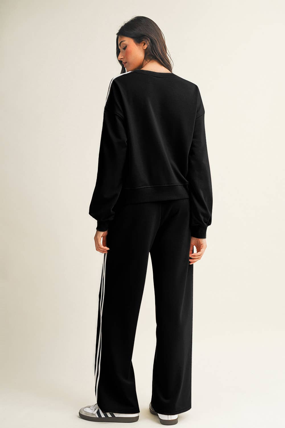 Little Daisy Closet - Wholesale Top & Pant Set (NOT Loungewear) - Women's -  LDC Striped Crewneck Pullover Sweatpants 2pcs Outfit12