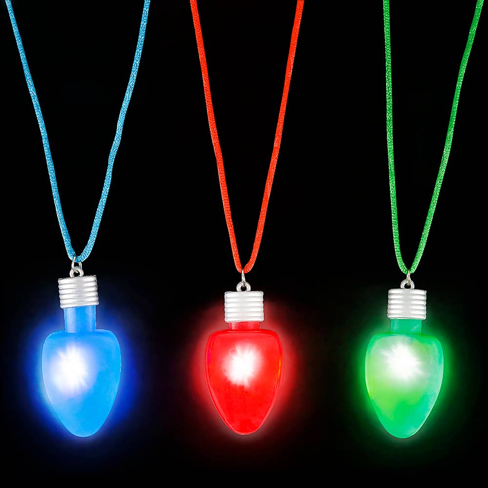 The Toy Network - Wholesale Light-Up Toy - Kids & Baby - 28" FLASHING CHRISTMAS BULB NECKLACE1