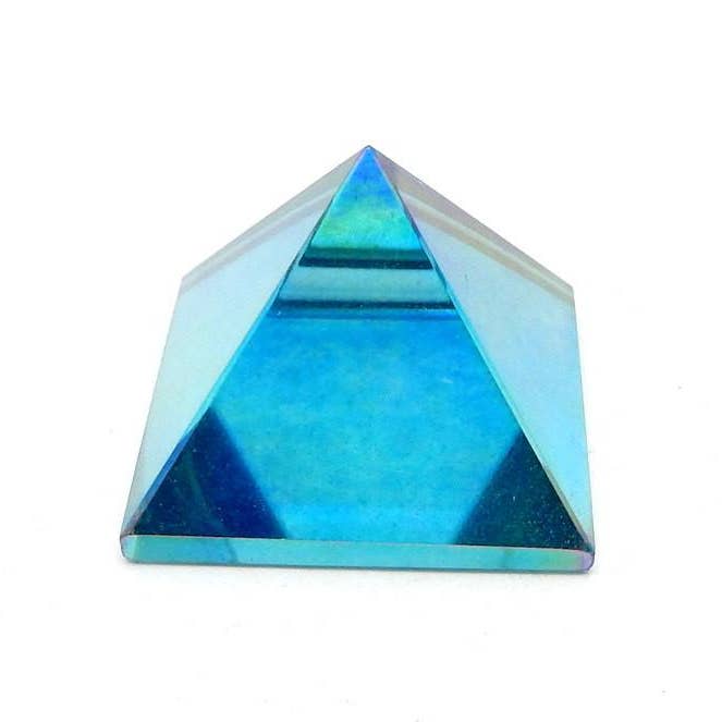 Rock Paradise - Venta al por mayor Piedras/cristales espirituales - Pirámide Aqua Aura - Pirámide Aqua Aura de Cuarzo Cristalino