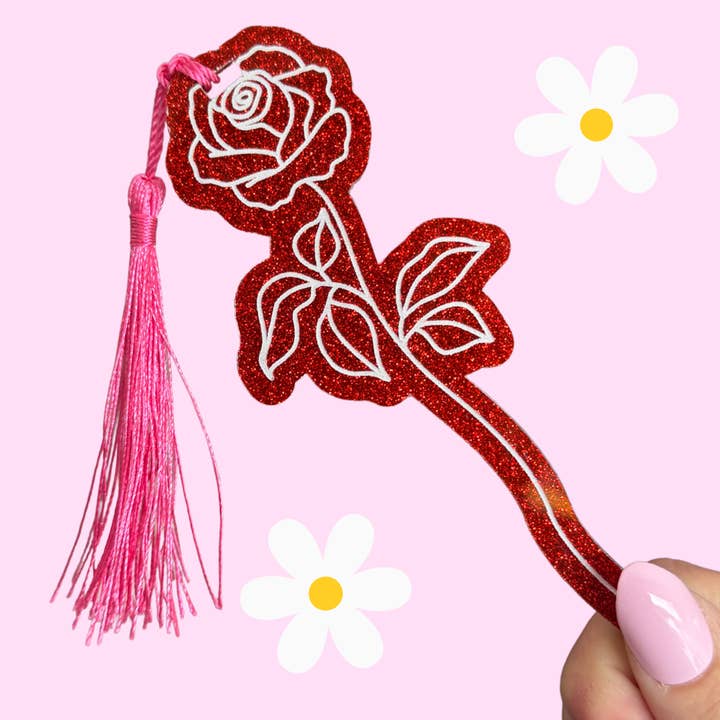 Rose Book Mark (Quirky, Funky, Kawaii,Y2K) for wholesale by Honey Blue Lane