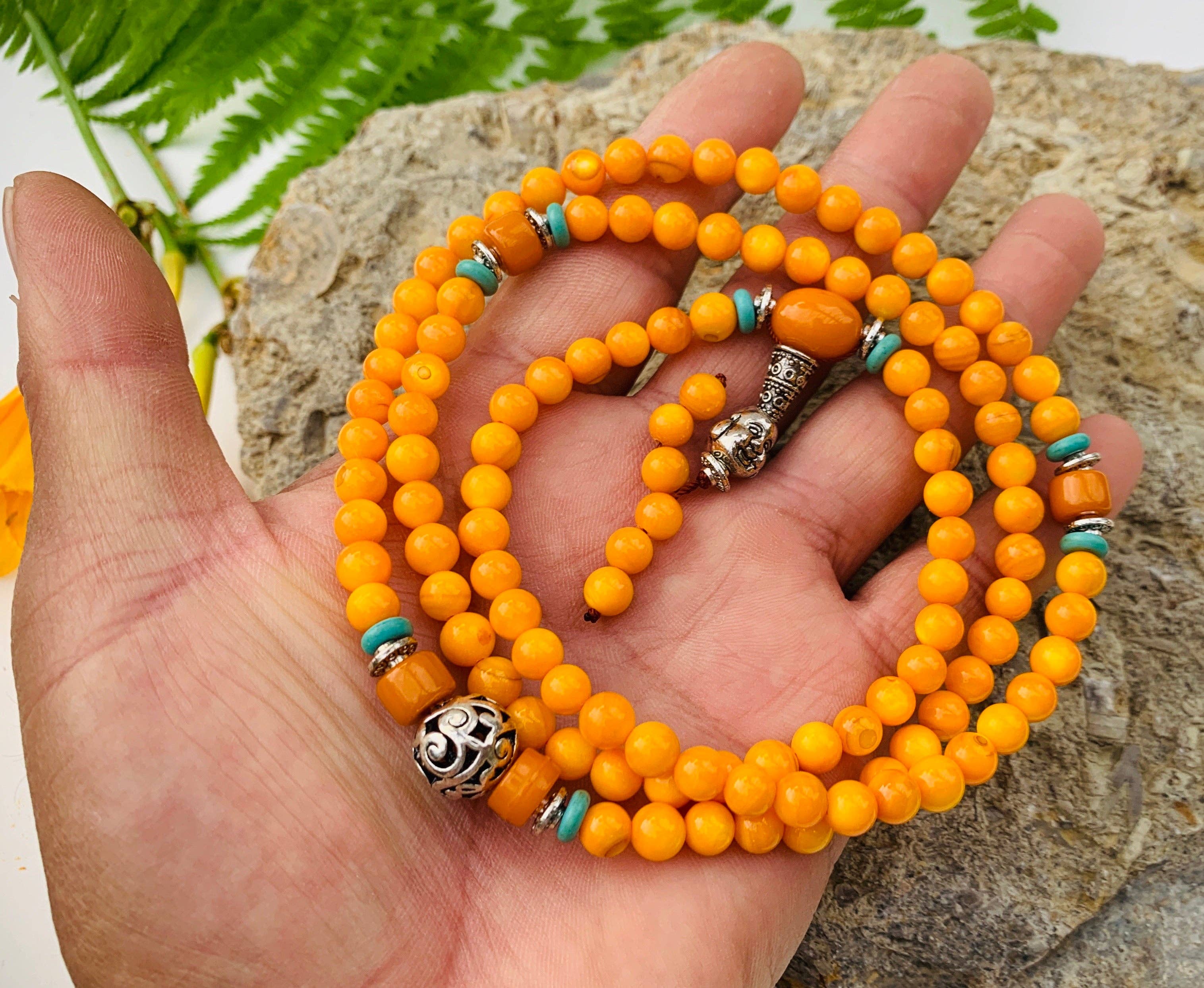 Lungta Imports - Wholesale Prayer Beads Necklace - Tibetan Buddhist Mala / Rosary 108 Glass Beads10