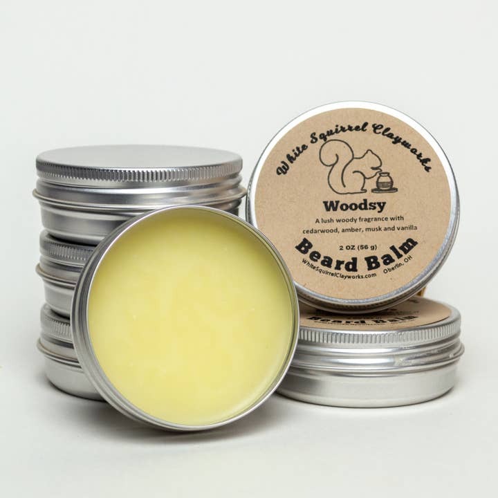 White Squirrel Clayworks - Wholesale Beard Styling Product - Woodsy Scent Beard Balm -All Natural Handmade Vegetable Base