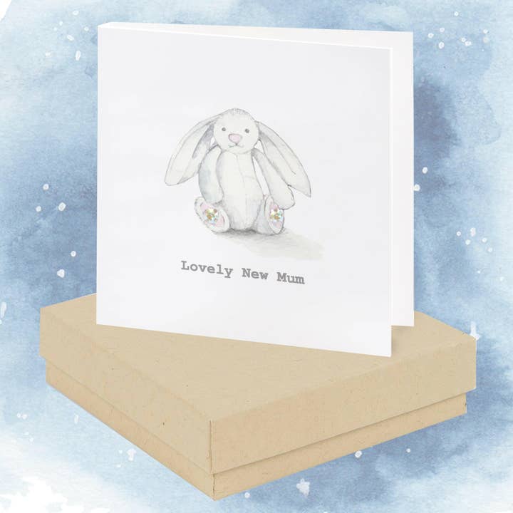 Örhängen i sterlingsilver - Kristallörhängen presentset med ask och gratulationskort för wholesale av Crumble & Core