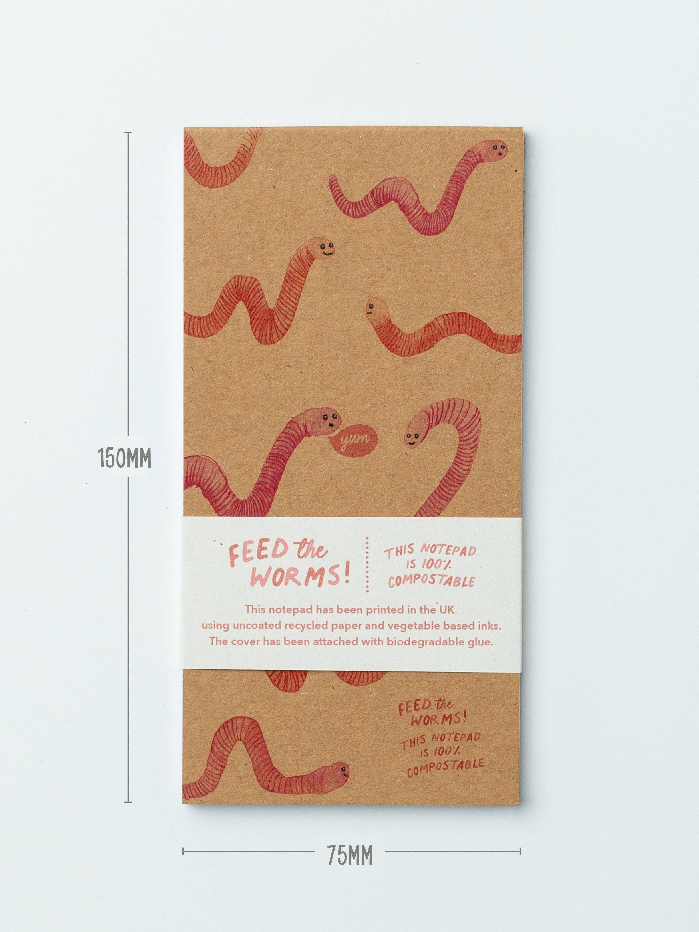 Ruby & Bo – wholesale Notepad – Feed The Worms 100% Compostable Notepad4