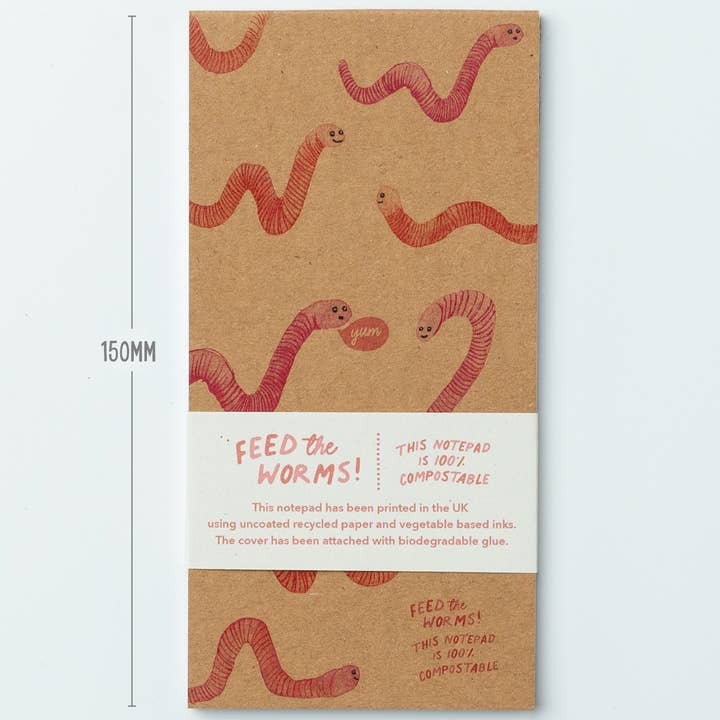 Ruby & Bo – wholesale Notepad – Feed The Worms 100% Compostable Notepad4