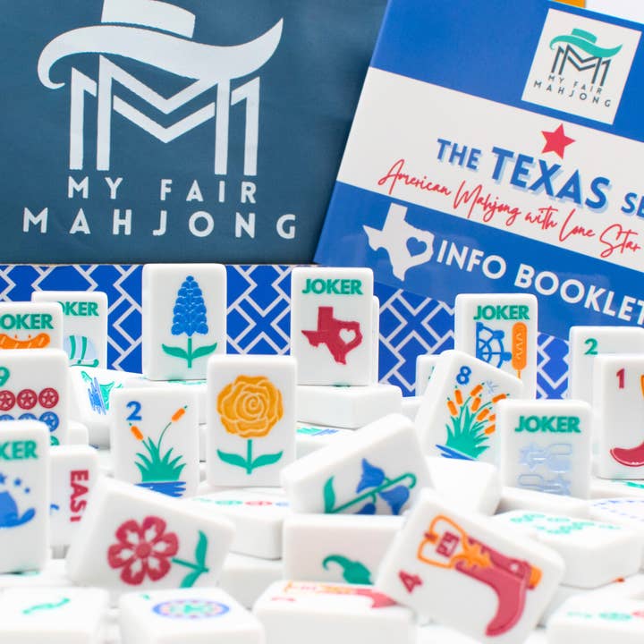 My Fair Mahjong - Wholesale Board Game - THE TEXAS SERIES | Mahjong with Lone Star Flair | Mesquite White Tile3