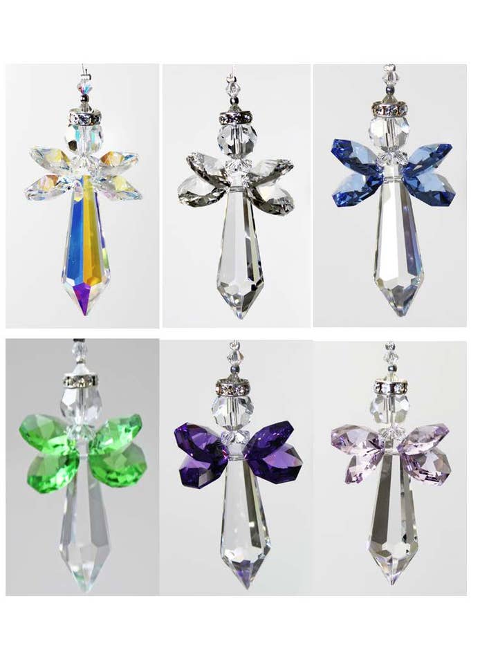 12 pc. Large Angel Suncatcher Assortment for wholesale by Silver Deer Crystal