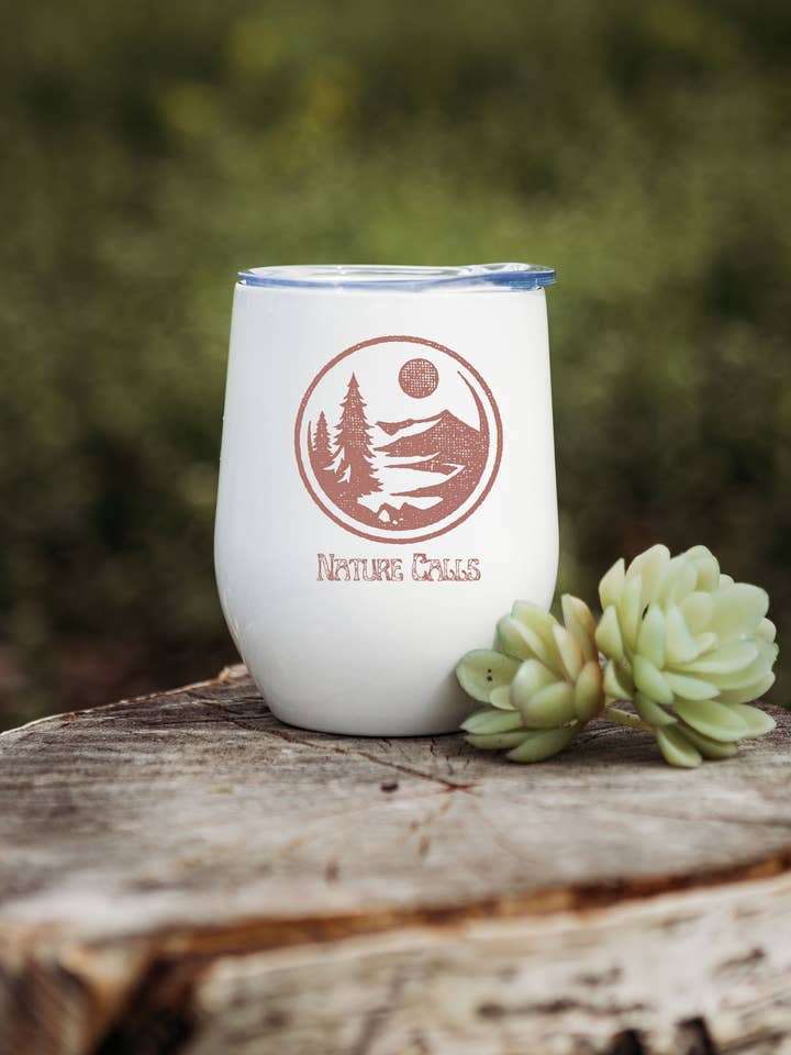 12oz Stainless Steel Wine Tumbler, Travel Wine Tumbler for wholesale by Lester Lou’s Designs