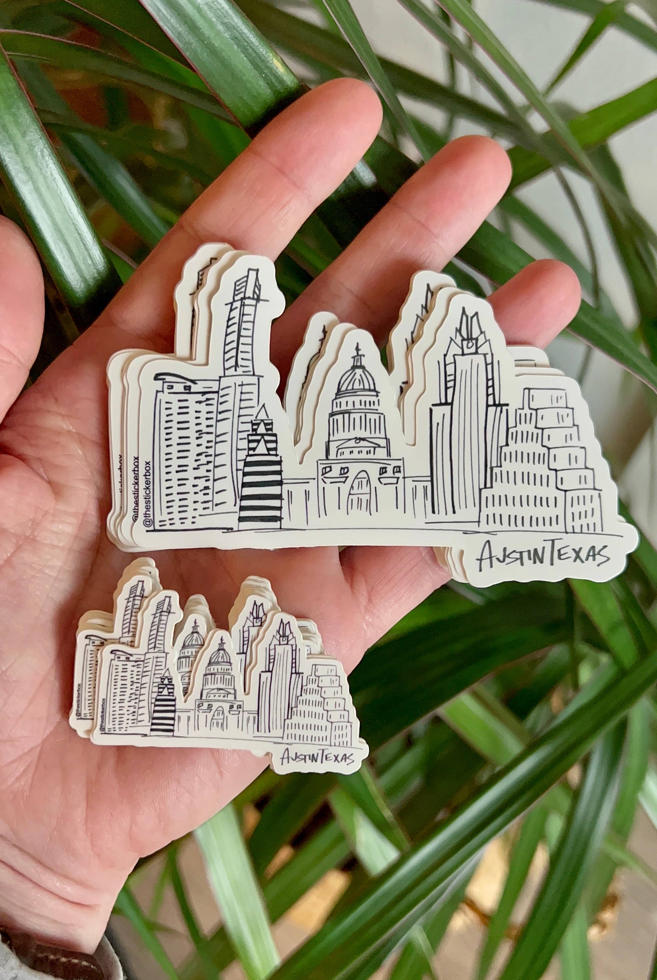 The Sticker Box | Texas Inspired Stickers & Magnets – Adesivo por atacado – Adesivo Austin “Skyline” - Austin Texas Sticker à prova d'água1