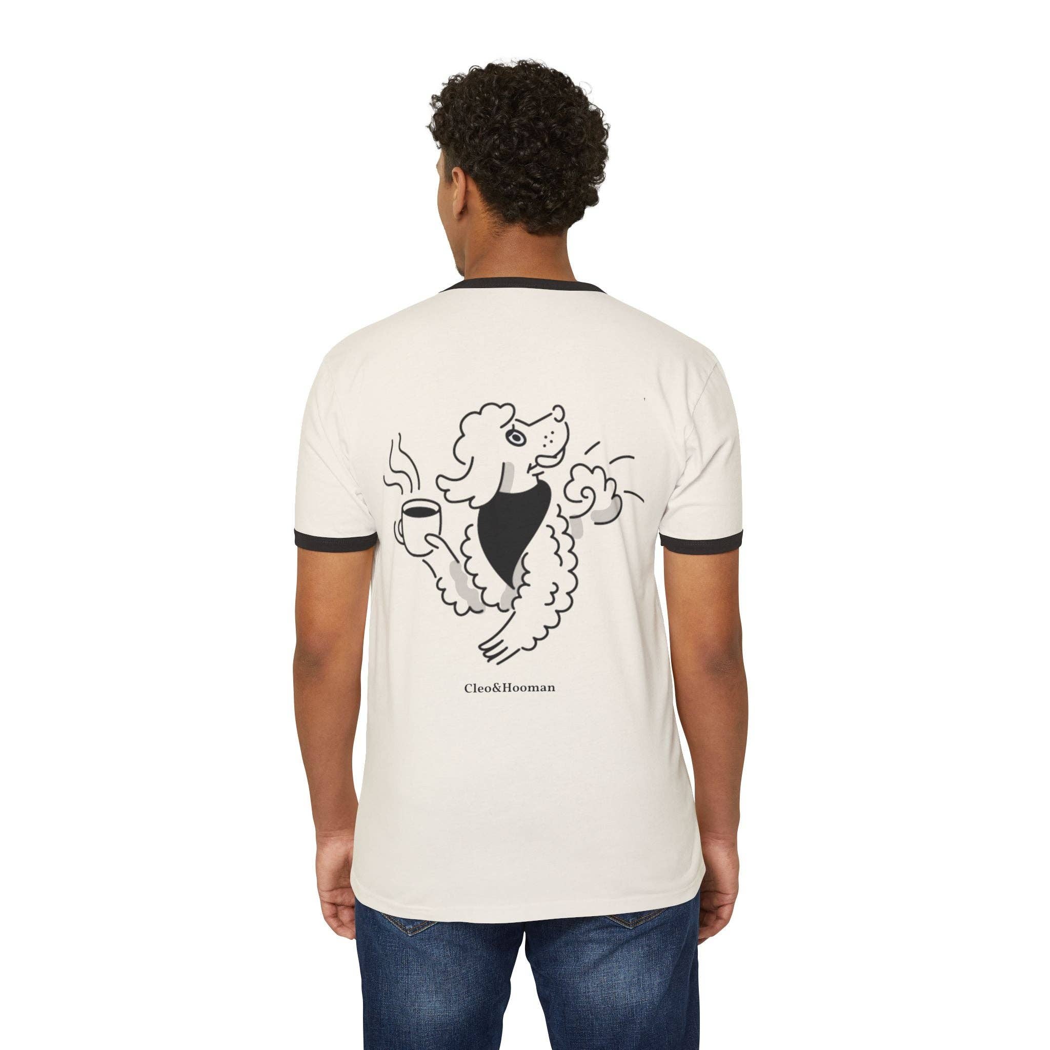 Natural Black Cleo&Hooman Coffee Ringer T‑Shirt  (Limited Edition) for wholesale on Faire3