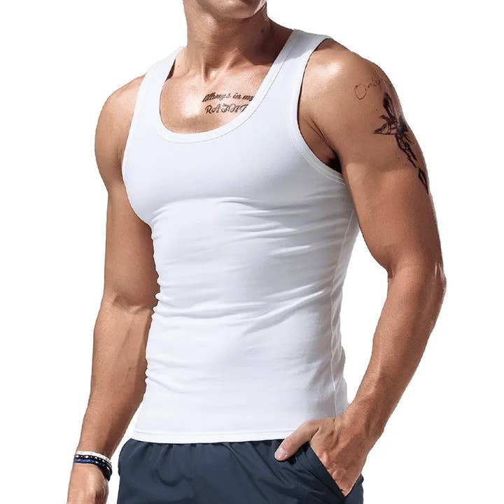 Gilet pour homme à la mode, sac bandoulière sport, fitness, débardeur multicolore pour le printemps et l'été. pour la vente par Aromatized Collection