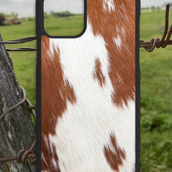 Red Cowhide IPhone Case for wholesale by Texas Petunias Boutique
