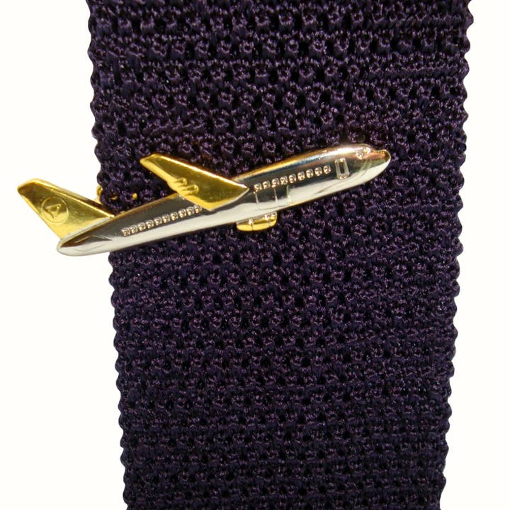 Airplane Tie Bar - Silver And Gold for wholesale by Bassin And Brown