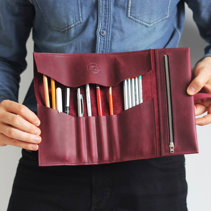 Pol Leather Studio - Wholesale Pencil Case/Pouch - Pencil Roll, Leather Pencil Case, Leather Roll Case5