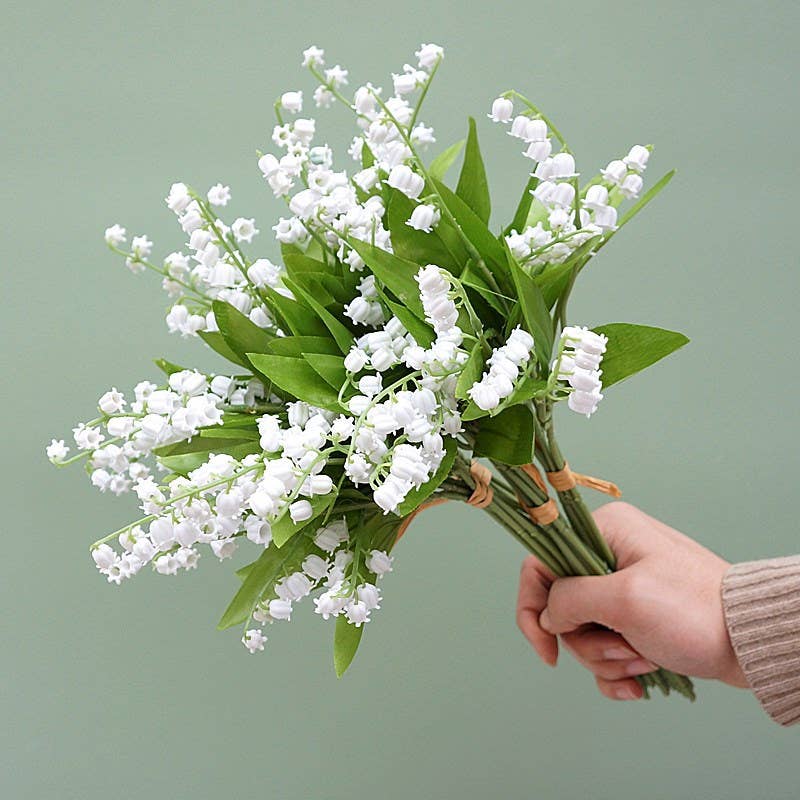 Sweet Home Deco – wholesale Artificial flowers – 16''T Faux Lily of The Valley Flower Bunch, 6 Single Stems1