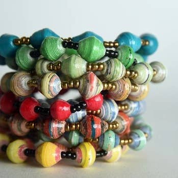 Project Have Hope - Wholesale Jewelry Set - Recycled Paper Bead Stretch Bracelets Sets