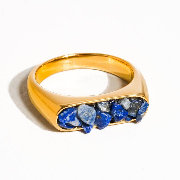 Flânerie by MAIQ - Wholesale Single Stone/Solitaire Ring - Rinae 18K Gold Non-Tarnish Crushed Crystal Ring