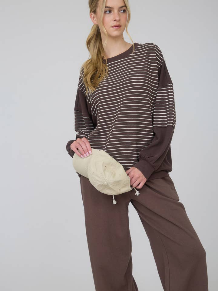 Blu Pepper - Wholesale Lounge Sweatpants/Joggers - Women's - FOLD OVER DRAWSTRING WAIST WIDE LEG LOUNGE PANTS3