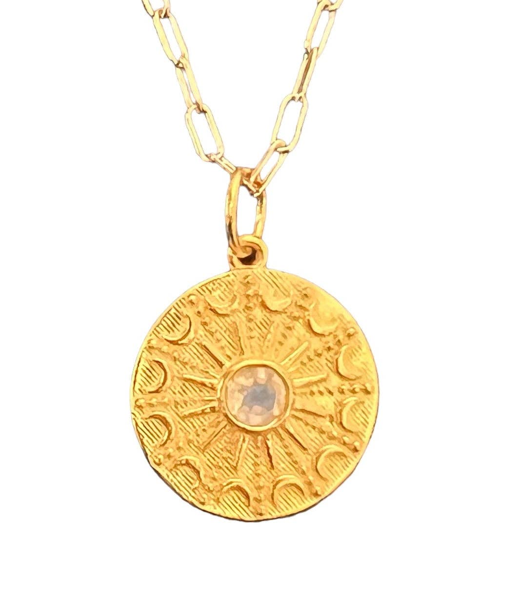 Sissy Yates Designs - Wholesale Pendant/Charm Necklace - Le Soleil Pendant Necklace - 2 Gemstone Options2