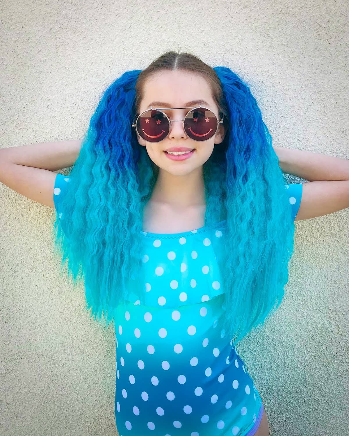 Magic Manes - Wholesale Hair Extensions - Neptune Teal Blue and Aqua Wavy Ponytail Hair Extension4