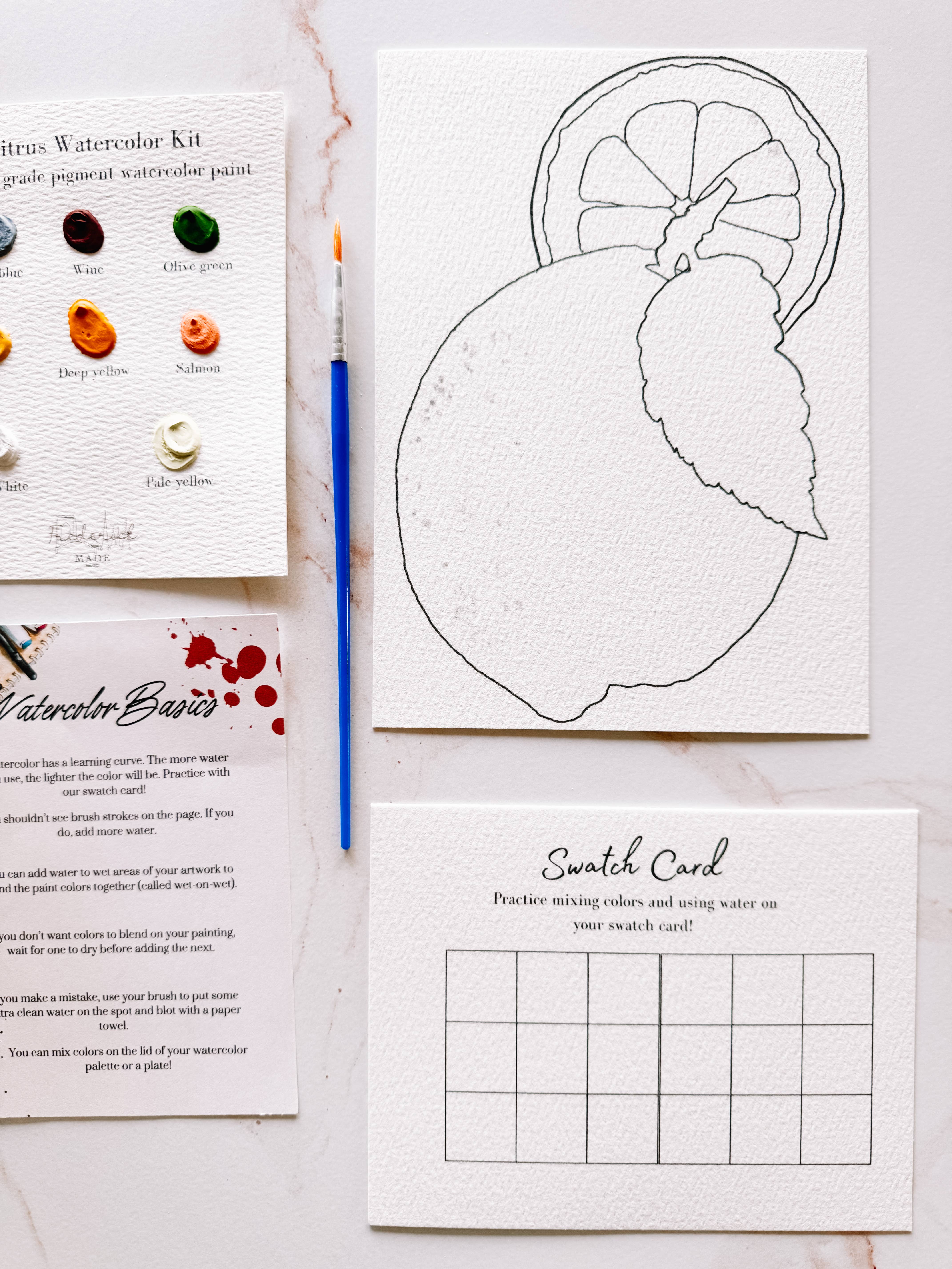 Frederick Made - Wholesale DIY Craft Kit - Citrus MINI Watercolor Kit4