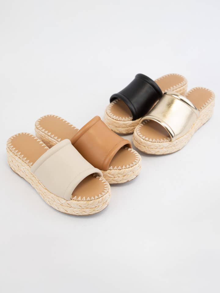 CCOCCI - Wholesale Platform Heels - Women's - MONTE CHUNKY PLATFORM RAFFIA HEEL SLIP ON WEDGE1