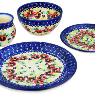 Guirlande de table Pansy, 4 pièces, thème UNIKAT pour la vente par Polmedia Polish Pottery