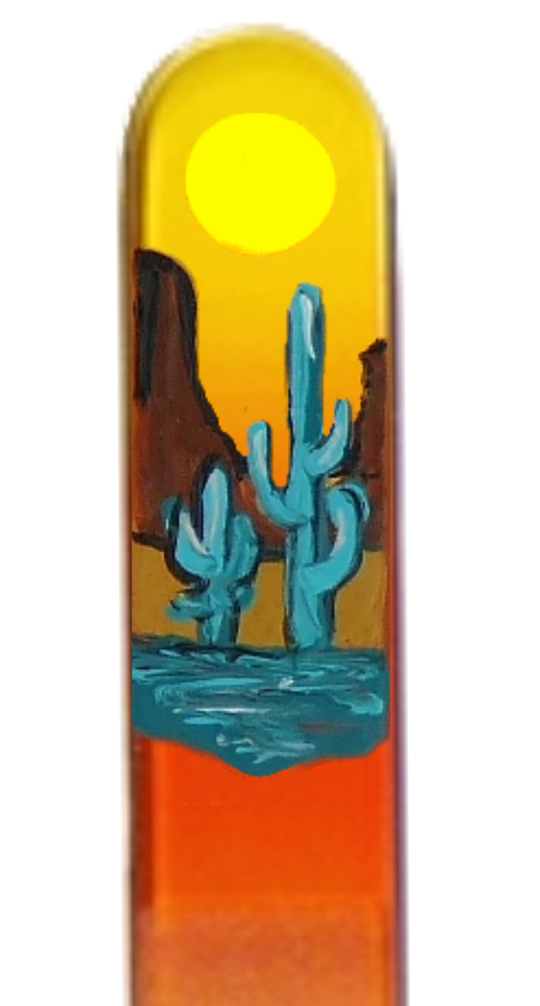 Classy Nail Files - Wholesale Nail File - Desert Oasis Cactus Southwest Hand Painted Crystal Nail File0