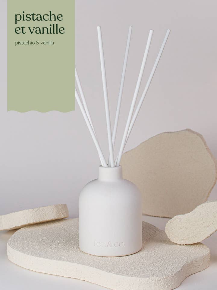 Diffuseur roseaux - Pistache et vanille for wholesale by Feu&Co.
