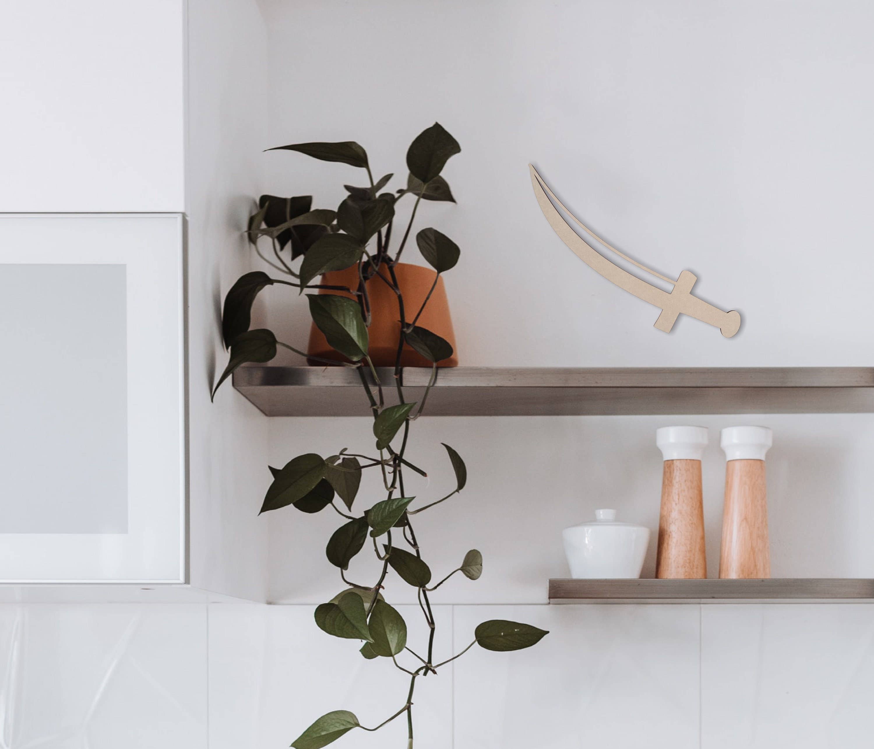 Jess and Jessica - Venta al por mayor Papel pintado 3D - Espada pirata con forma de madera, recorte de madera, arte de pared7