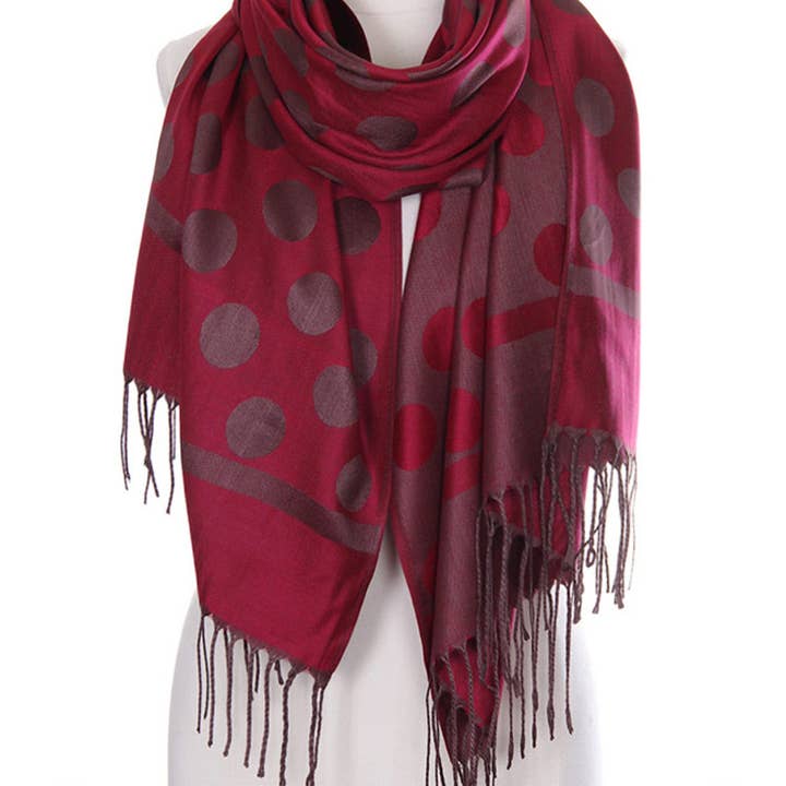 Hana - Wholesale Scarf - Women's - Polka Dot Pattern Pashmina Scarf12