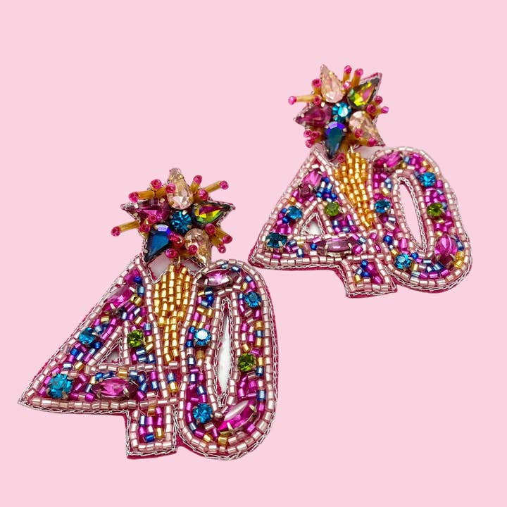 #40 Birthday Earring (Mix & Match Any 10 or More Pair) for wholesale by Camel Threads