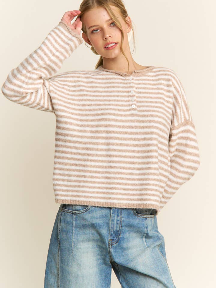 Stribet Rullet Pullover Striktrøje for engroshandel hos In The Beginning