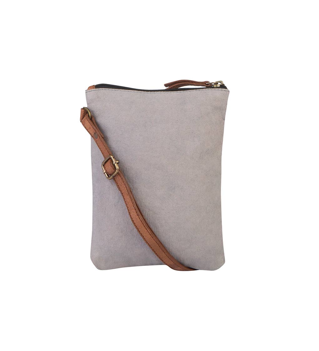 Mona B. - Wholesale Crossbody Bag - Women's - Ava Up-Cycled Canvas and Genuine Leather Crossbody Bag2