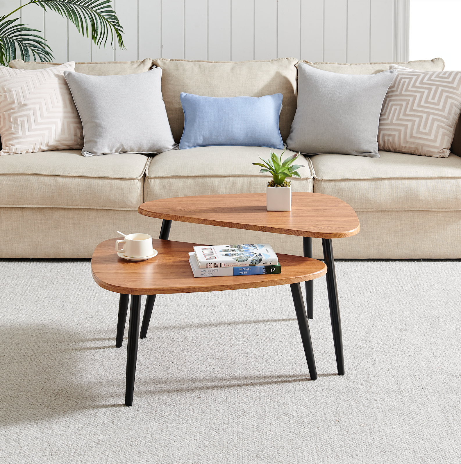 Danya B - Vente Tables basses - Ensemble de 2 tables basses semi-emboîtables ovales en forme de goutte d'Aurora6