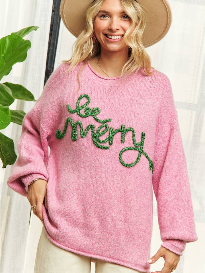 Madelyn - Wholesale Knit Sweater - Women's - LESW3439 - X-MAS DECOR ACCENT SWEATER TOP2