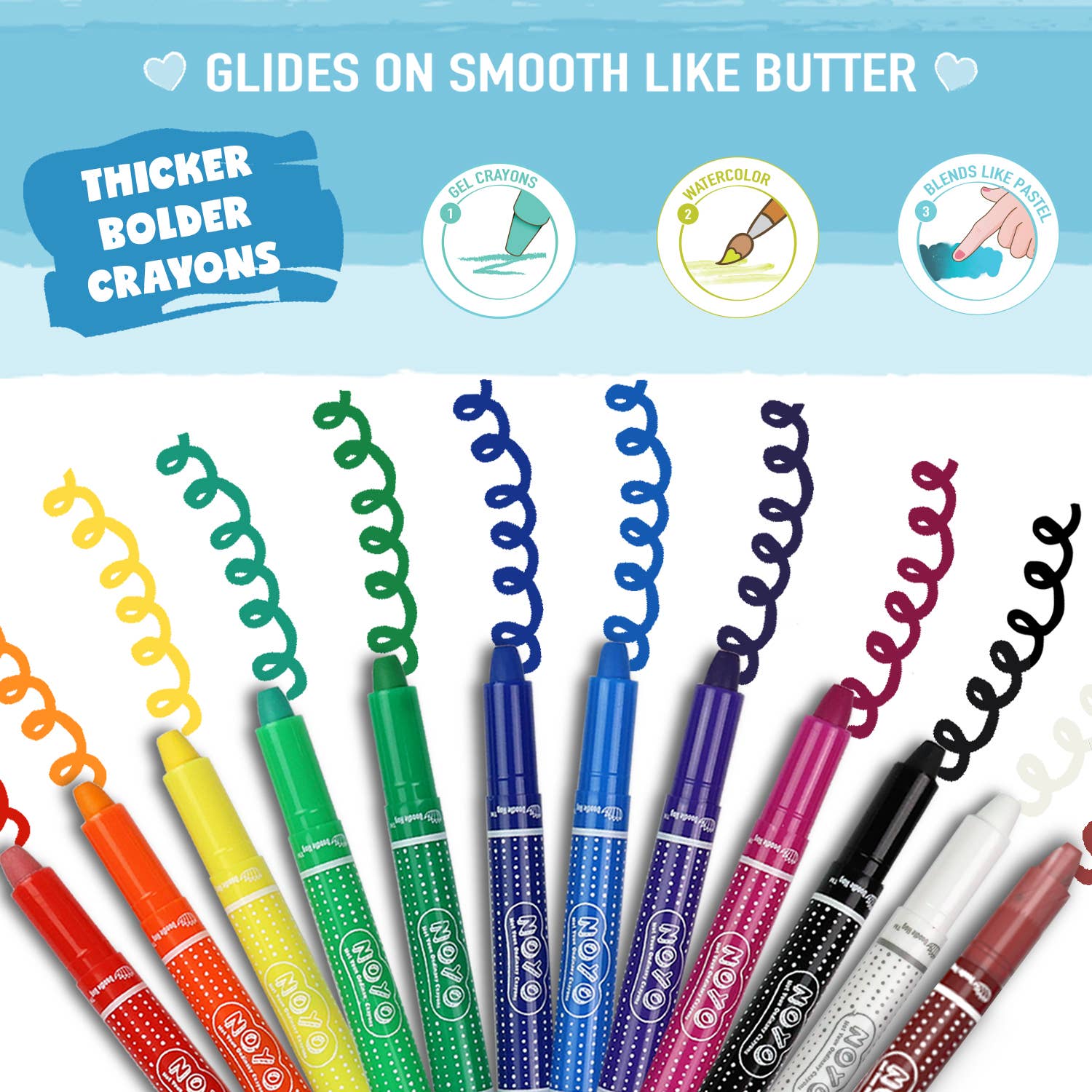 Doodle Hog - Wholesale Crayons - Kids & Baby - Not Your Ordinary Crayons - 12 Colors Gel Crayons8