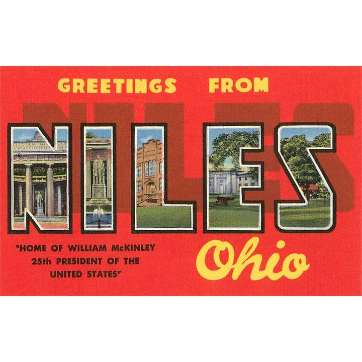 Postal OH-452 Saudações de Niles por atacado de Found Image Press