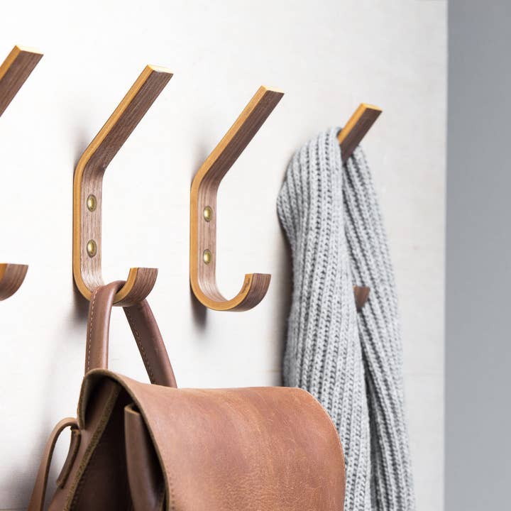 ValiaiDesign - Wholesale Wall Hook - Set of 4 Wooden Mounted Single Wall Hooks