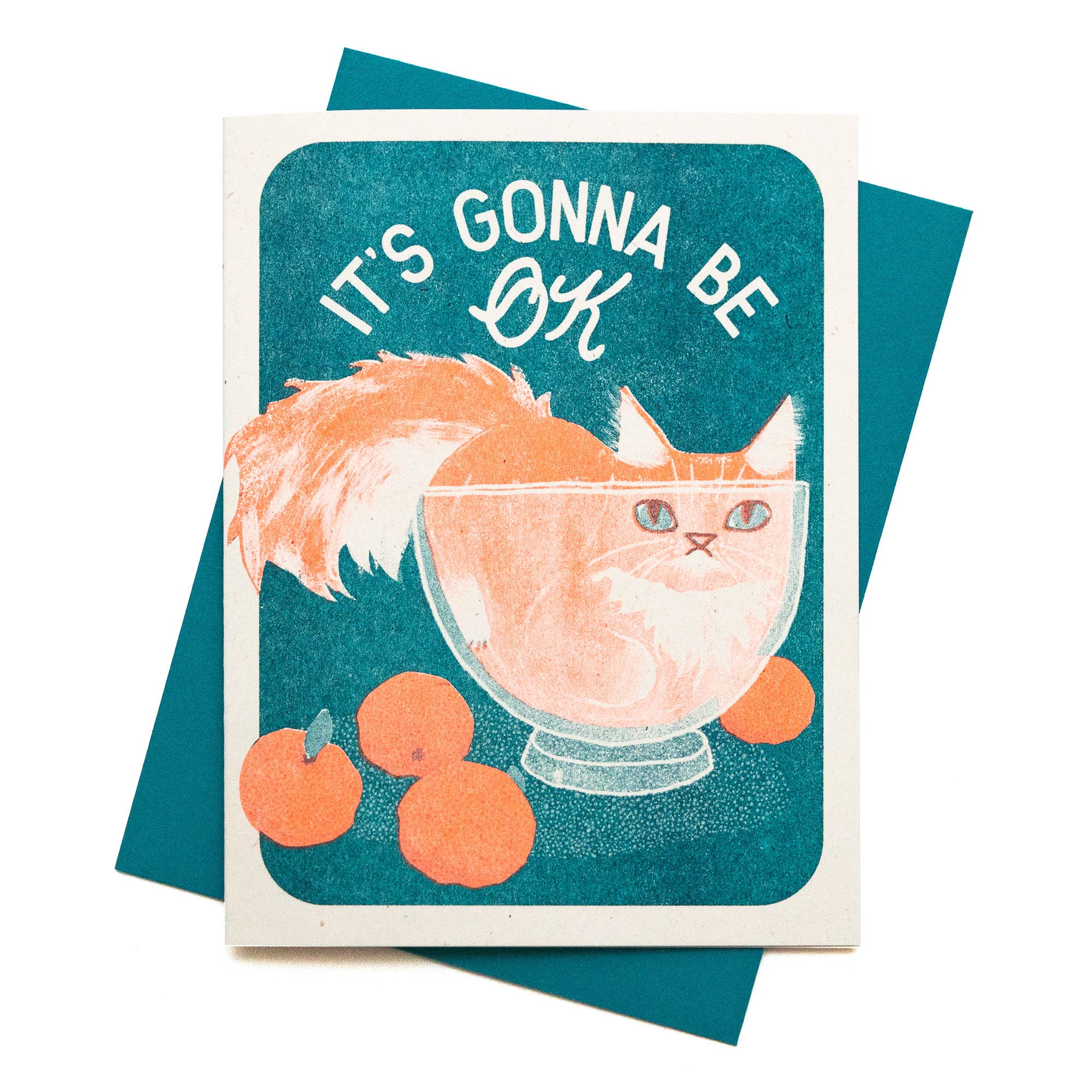 Bromstad Printing Co. - Vendita all'ingrosso Biglietti di incoraggiamento - It's Gonna Be OK Cat - Scheda risografica1