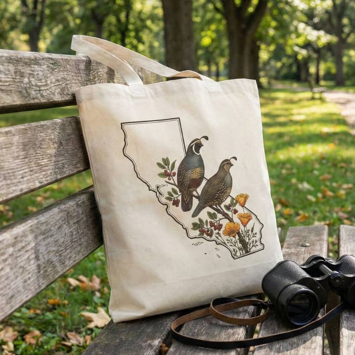 Bolso de Mano con Codorniz, Ave del Estado de California para venta al por mayor de Wandering Owl Adventure Co.